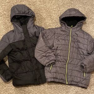 Reebok & Wonder Nation Black / Gray Puffer Jacket Coat Boys Size 7 / 8 Medium